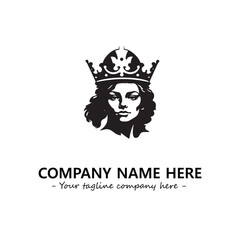 Head of queen logo company design vector illustration