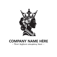 Head of queen logo company design vector illustration