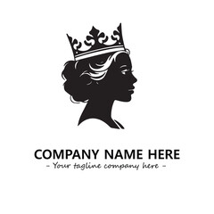 Head of queen logo company design vector illustration