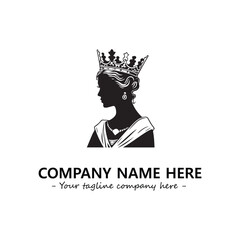 Head of queen logo company design vector illustration