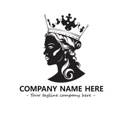 Head of queen logo company design vector illustration