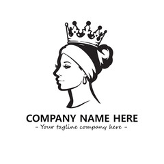 Head of queen logo company design vector illustration