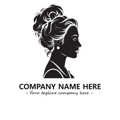 Head of queen logo company design vector illustration