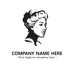 Head of queen logo company design vector illustration