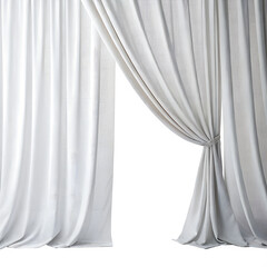 White curtains isolated on white background
