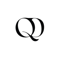 QD monogram logo design letter text name symbol monochrome logotype alphabet character simple logo