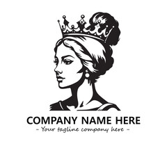Head of queen logo company design vector illustration
