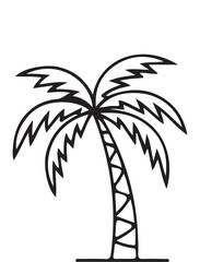 Obraz premium Palm colouring book pages for children and adults with vector design 