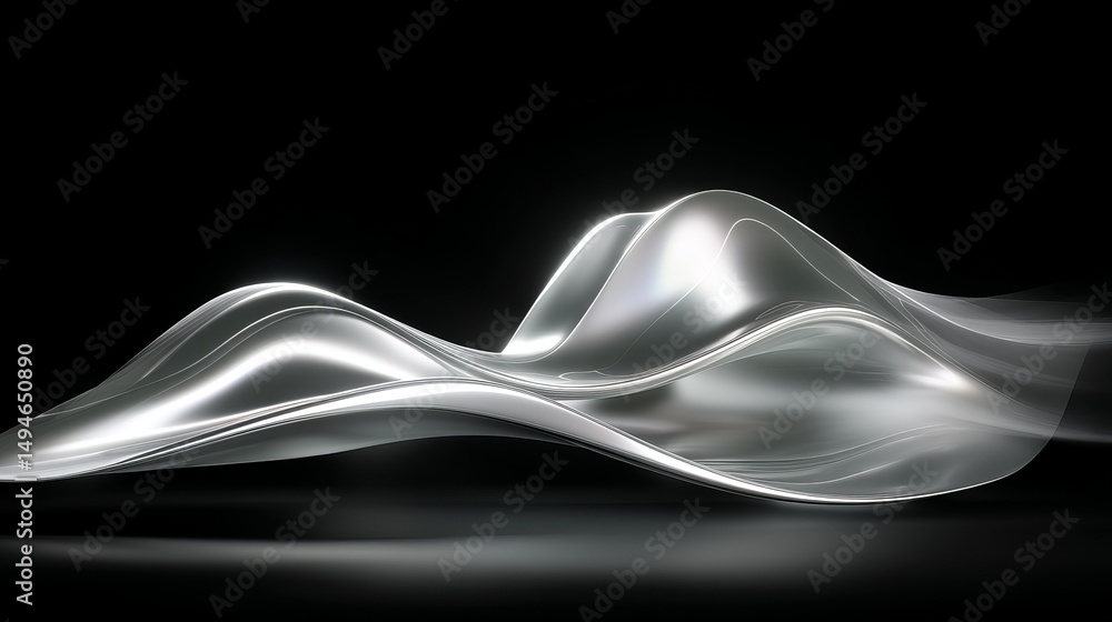 Aufkleber a stunning abstract wave form with smooth curves and a glowing effect against a dark backdrop.
