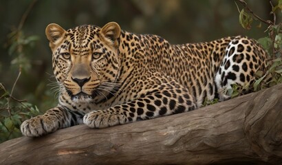 Obraz premium Majestic Leopard: Guardian of the Wilderness