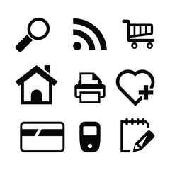 Essential Solid UI Icons Pack 9 Black Vector Icons for Web and App Design