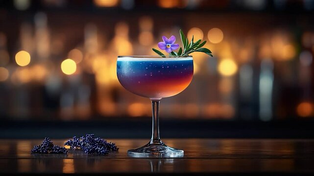 Colorful cocktail bar setting