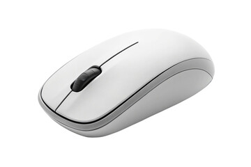 This isolated black wireless computer mouse is a common input device for PCs and other computer equipment, often used in office or business settings for scrolling and clicking on the internet