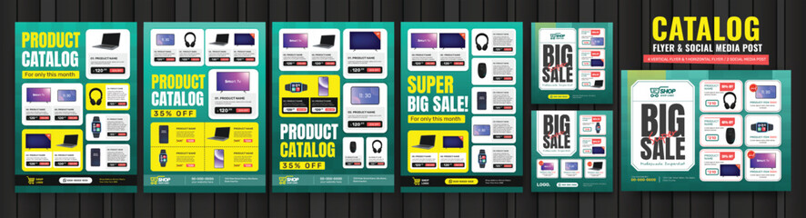Product Catalog Flyer bundle, social media post set template