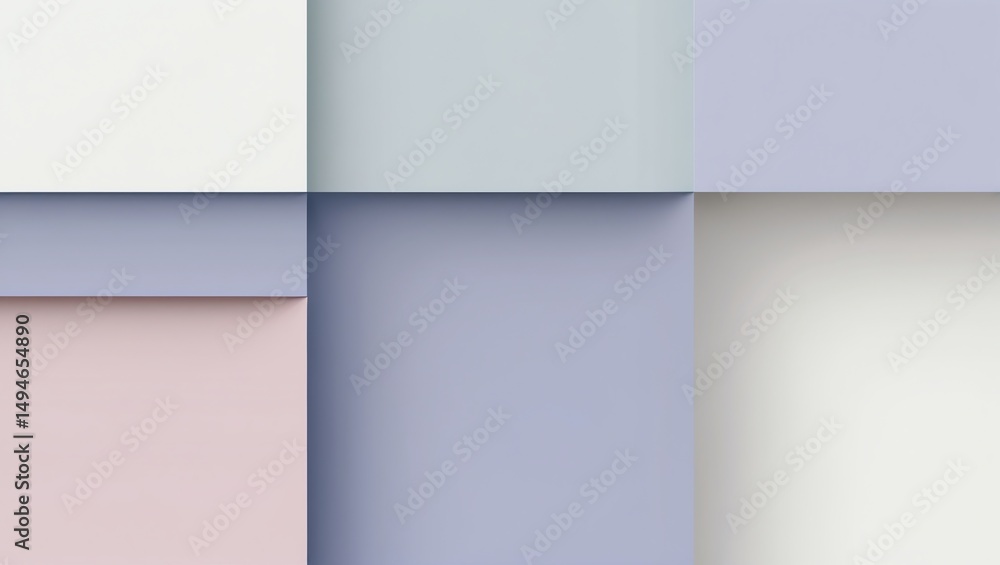 Aufkleber abstract pastel colored blocks background with soft shadows and clean design