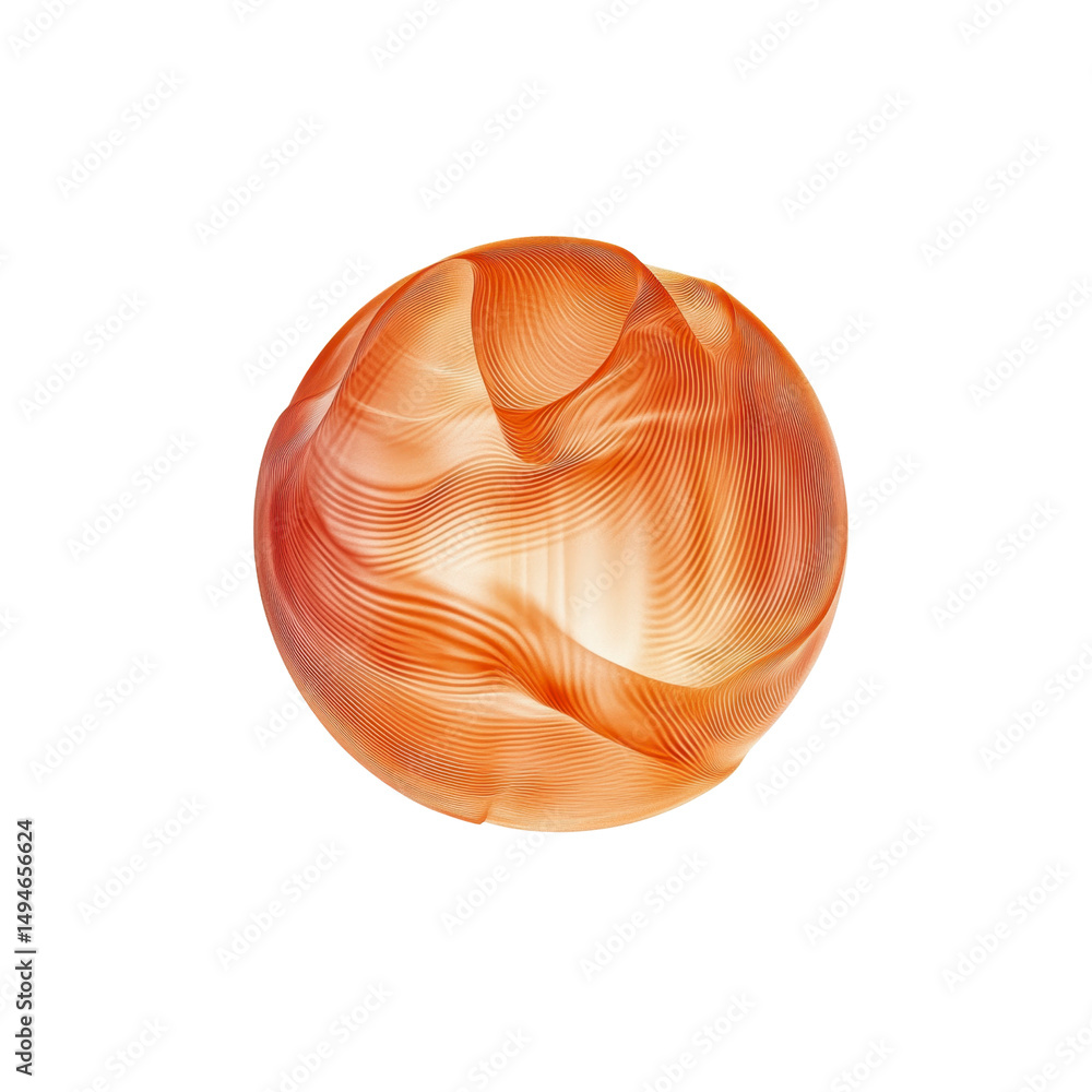Aufkleber abstract orange sphere flowing lines and dynamic texture