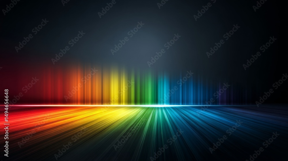 Poster a vibrant spectrum of colors creating a stunning visual effect on a dark background.