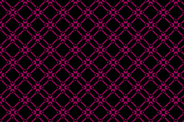 Seamless pink geometric pattern on black background