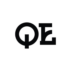 QE monogram logo design letter text name symbol monochrome logotype alphabet character simple logo
