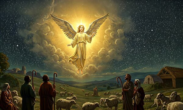Angel appears to shepherds (1)