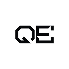 QE monogram logo design letter text name symbol monochrome logotype alphabet character simple logo