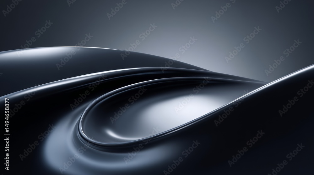 Poster abstract black wave texture with smooth curves and elegant shadows, ideal for backgrounds.