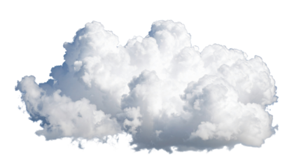 Fluffy white cloud isolated on transparent background for design use