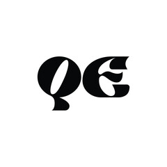 QE monogram logo design letter text name symbol monochrome logotype alphabet character simple logo