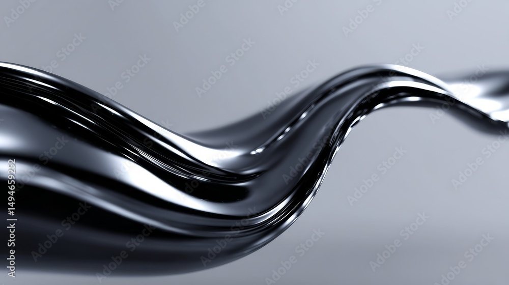 Aufkleber abstract liquid wave creating a sleek, modern visual effect in a monochromatic setting.