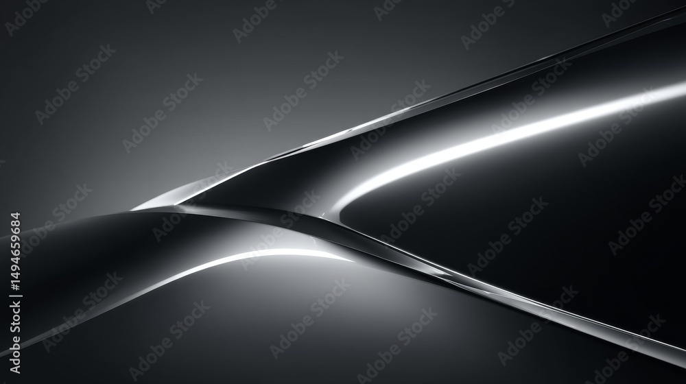 Poster an abstract view showcasing smooth curves and reflective surfaces in modern design.