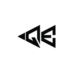 QE monogram logo design letter text name symbol monochrome logotype alphabet character simple logo