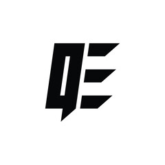 QE monogram logo design letter text name symbol monochrome logotype alphabet character simple logo