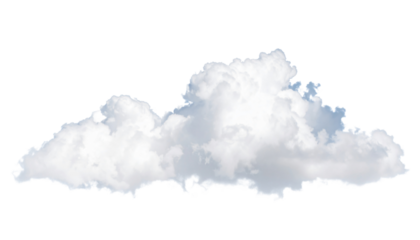 Fluffy white cloud isolated on transparent background for design use