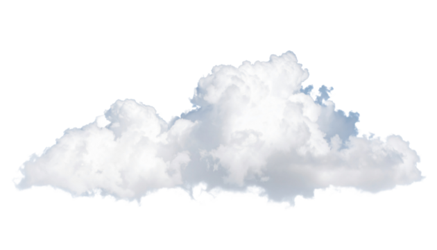 Fluffy white cloud isolated on transparent background for design use
