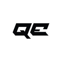 QE monogram logo design letter text name symbol monochrome logotype alphabet character simple logo