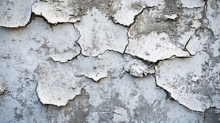 Obraz premium Cracked and weathered white wall texture background