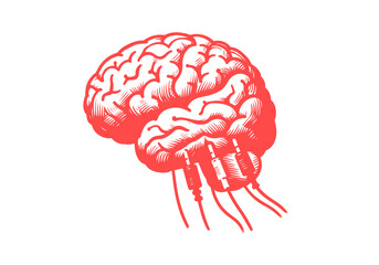 Brain hand drawn sketch vector illustration