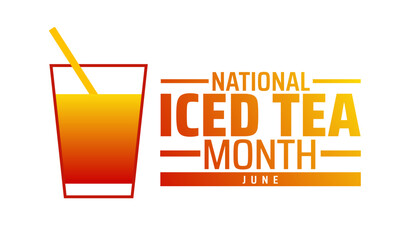 Iced Tea Month background banner or poster design template. observed every year in June. Holiday concept. Use to any Template, card, poster, placard, template.