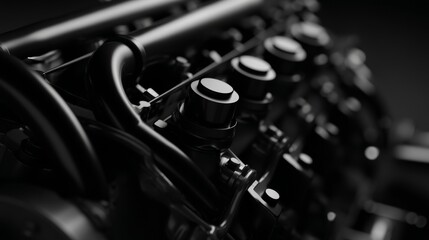 Fototapeta premium Close-up of a sophisticated engine component showcasing intricate details.