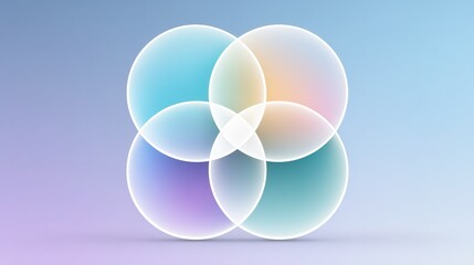 Obraz premium four overlapping circles forming the ikigai concept