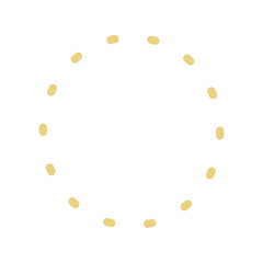 シンプルでかわいい金色の丸い装飾-  あしらい･フレーム･背景の円形素材