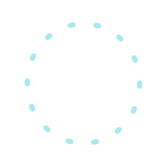 シンプルでかわいい水色の丸い装飾-  あしらい･フレーム･背景の円形素材