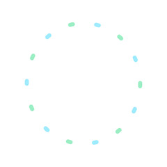 シンプルでかわいい水色と緑の丸い装飾-  あしらい･フレーム･背景の円形素材