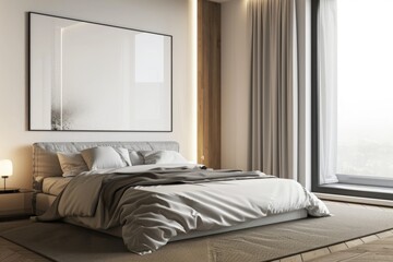 Modern Minimalist Bedroom with Large Windows and Natural Light