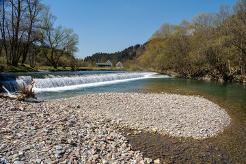 Dam on the Sora River at Visoko in Slovenia