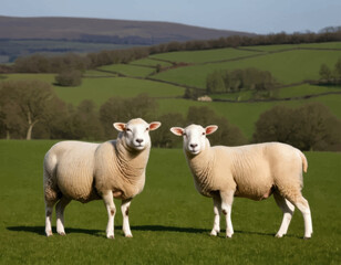 Fototapeta premium Adorable Sheep Clipart for Designs Projects Websites and Presentations Featuring Fluffy Sheep in a Variety of Poses Perfect for Children's Books Farm Themes or Cute Illustrations