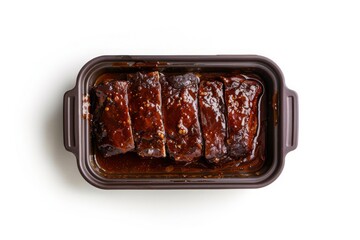 Delicious Barbecue Ribs in a Container Ready for Serving and Enjoyment