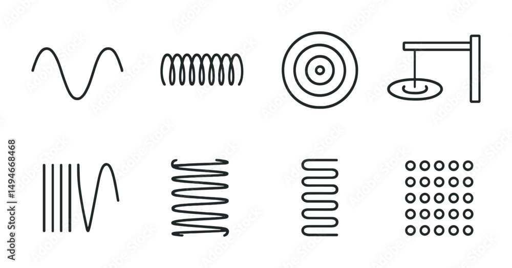Poster minimalist sound waves and vibration icons for audio design projects