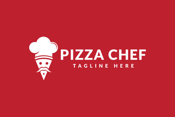 pizza chef logo design. logo icon vector illustration silhouette