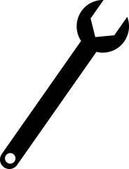 Repair tools and service icon Wrench, screwdriver and gear setting vector isolated on transparent background. Spanner perfect for diy crafting, and repair projects glyph symbol.